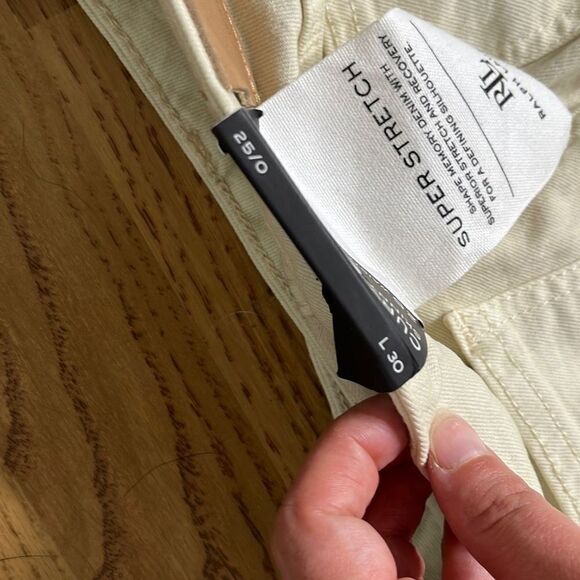 Ralph Lauren Womens Denim Jeans Skinny Curvy Mid Rise Super Stretch Cream Size 0 - Picture 11 of 15